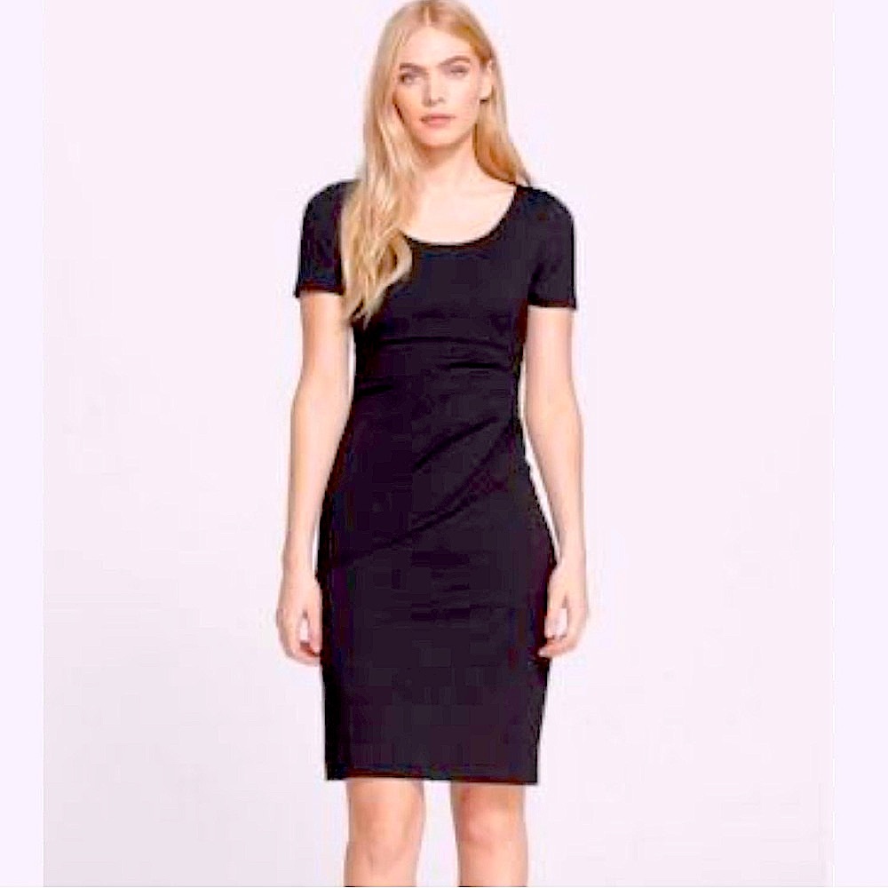Diane Von Furstenberg Black Short Sleeve Sheath Dress